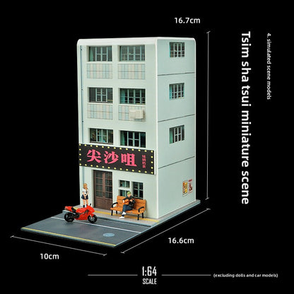 Simulation 1:64 Miniature Building Scene Model with Lights