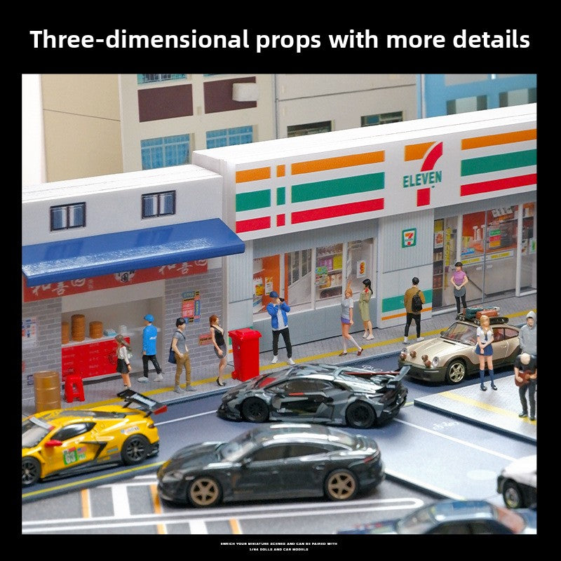 Simulation 1:64 Miniature Building Scene Model with Lights