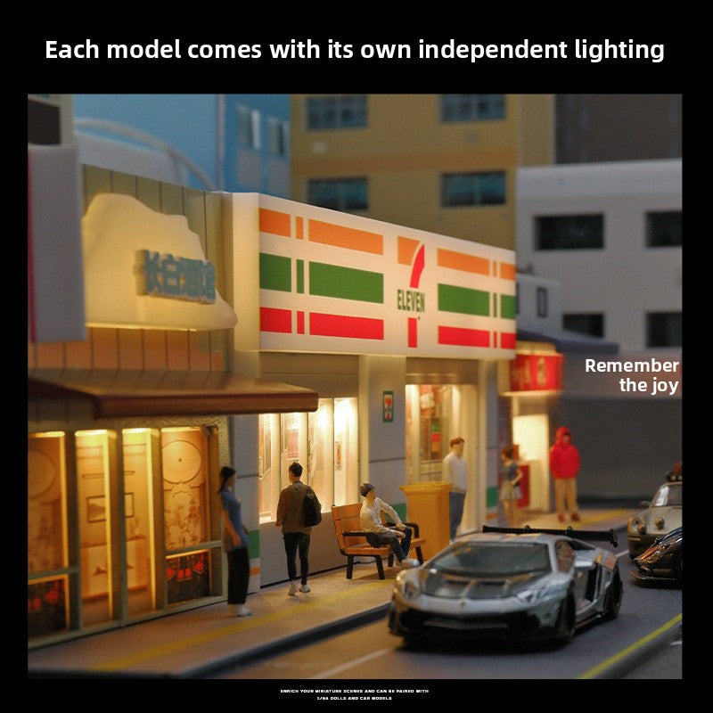 Simulation 1:64 Miniature Building Scene Model with Lights