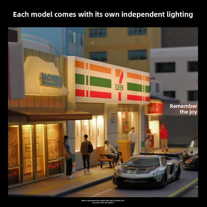Simulation 1:64 Miniature Building Scene Model with Lights