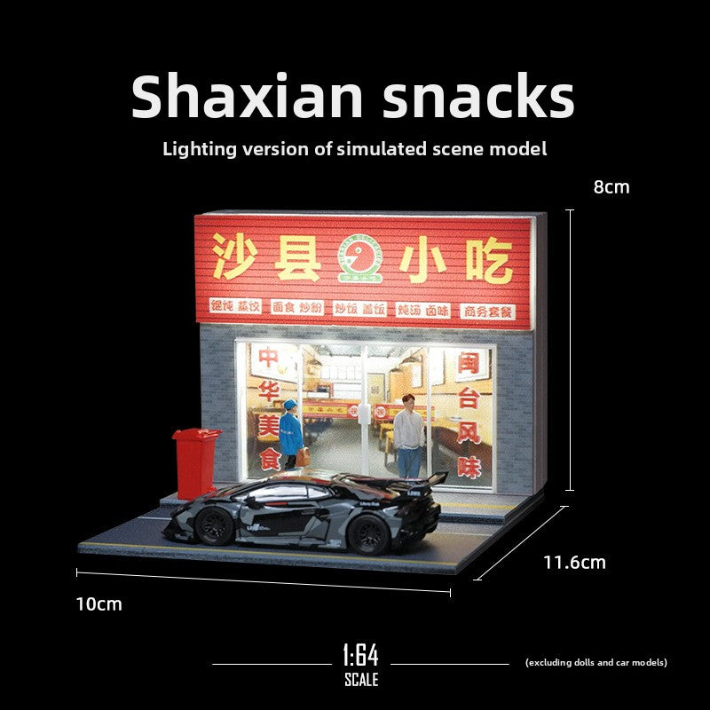 Simulation 1:64 Miniature Building Scene Model with Lights