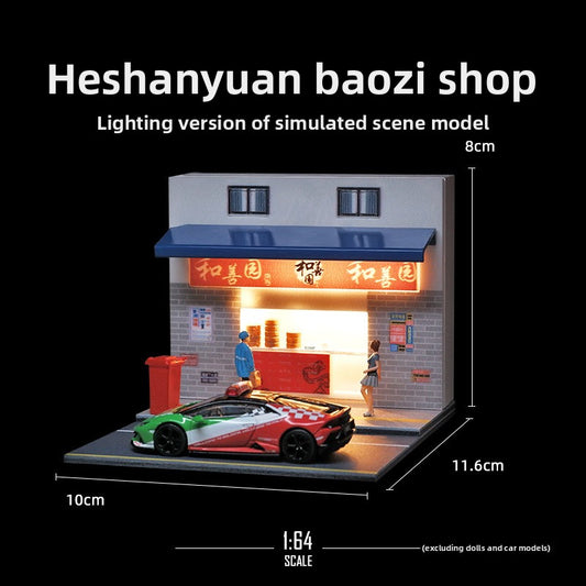 Simulation 1:64 Miniature Building Scene Model with Lights