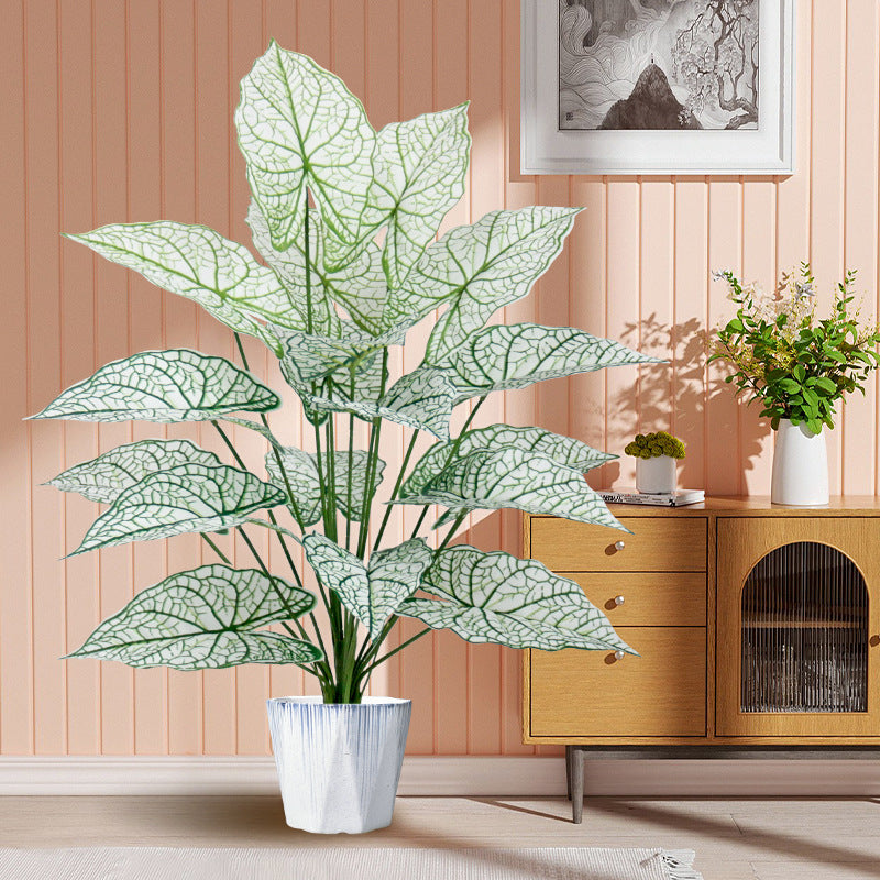 Simulation Alocasia Leaf Potted Plant for Home Decoration