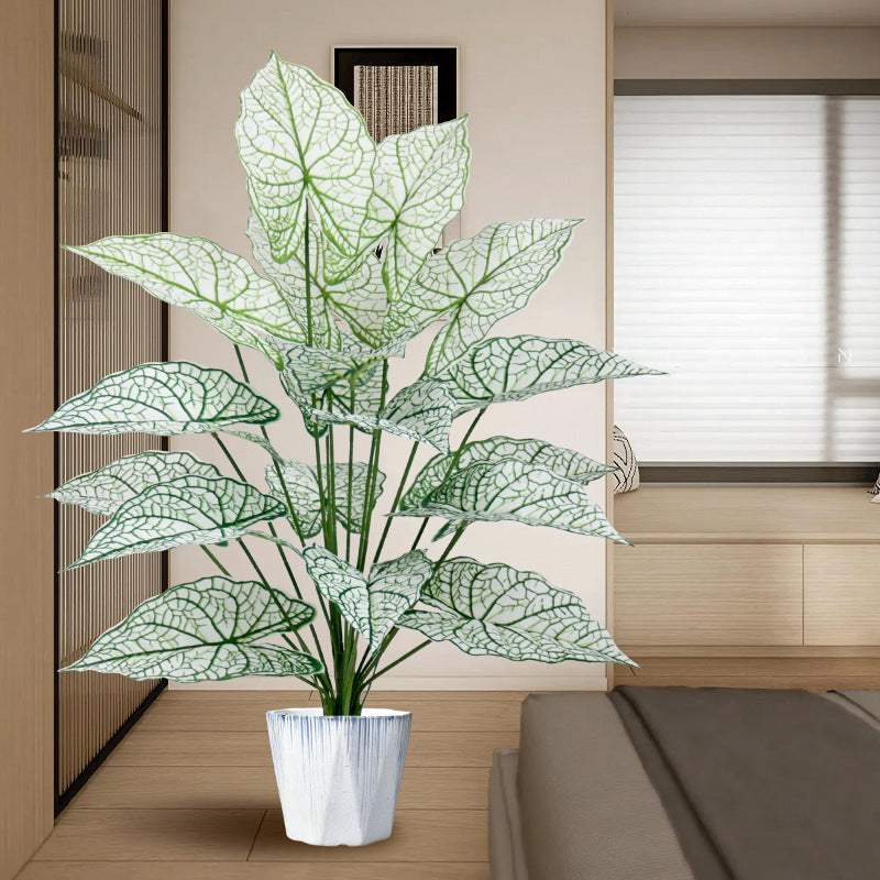 Simulation Alocasia Leaf Potted Plant for Home Decoration