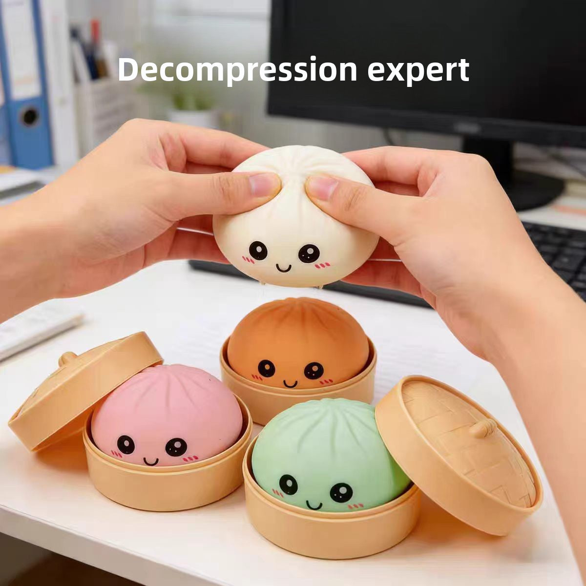 Simulation Bun Squishy Toy with Steamer