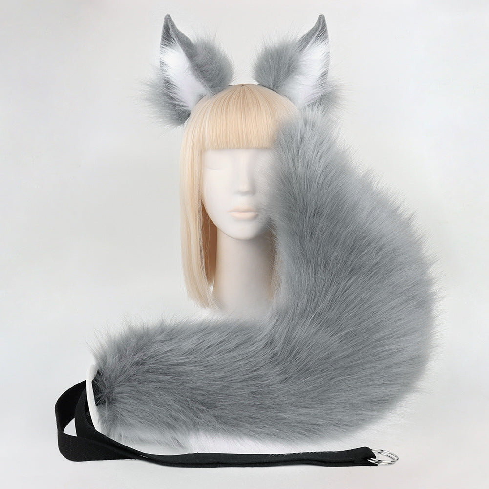 Simulation cute plush animal tail and ears