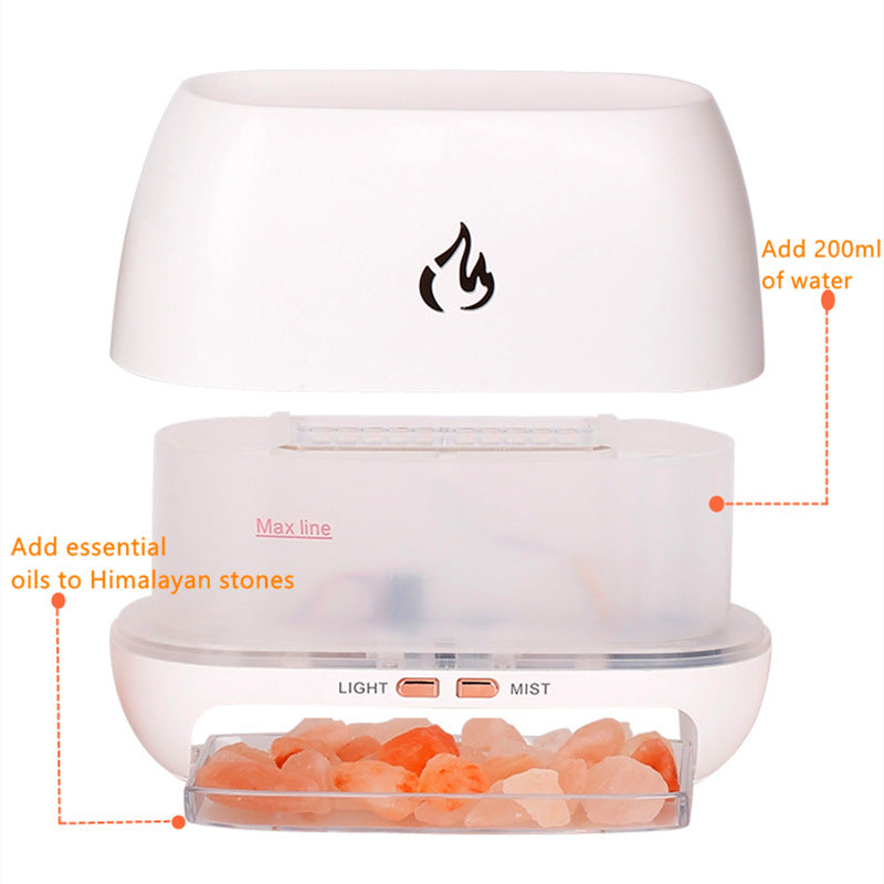 Simulation Flame Wood Grain Aromatherapy Humidifier