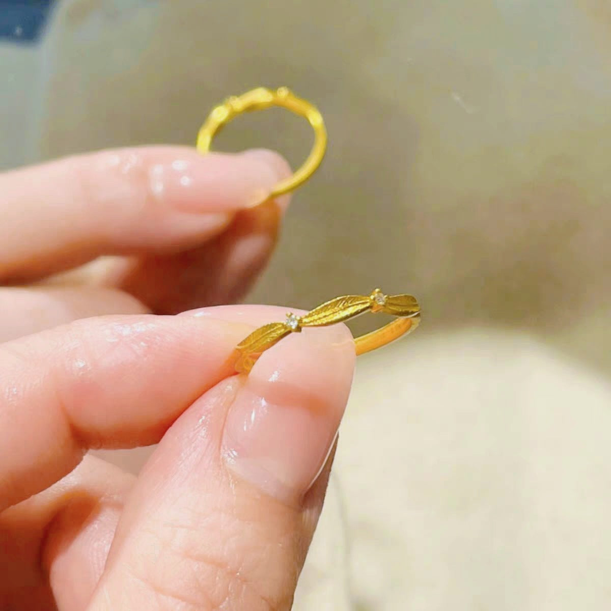 Simulation gold ring