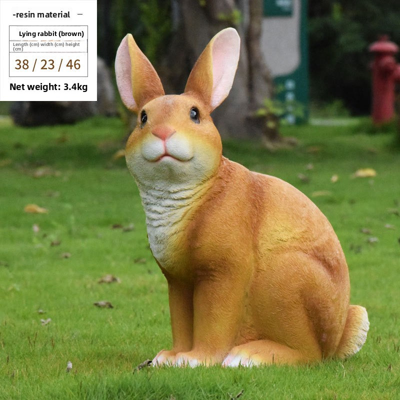 Simulation Rabbit Resin Garden Sculpture