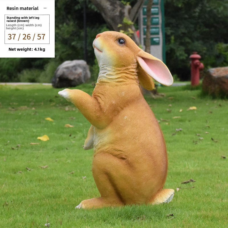 Simulation Rabbit Resin Garden Sculpture