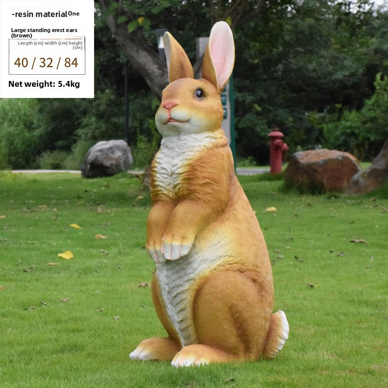 Simulation Rabbit Resin Garden Sculpture