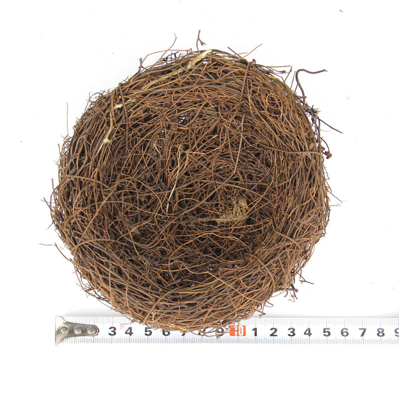 Simulation Rattan Bird Nest with Decorative Eggs