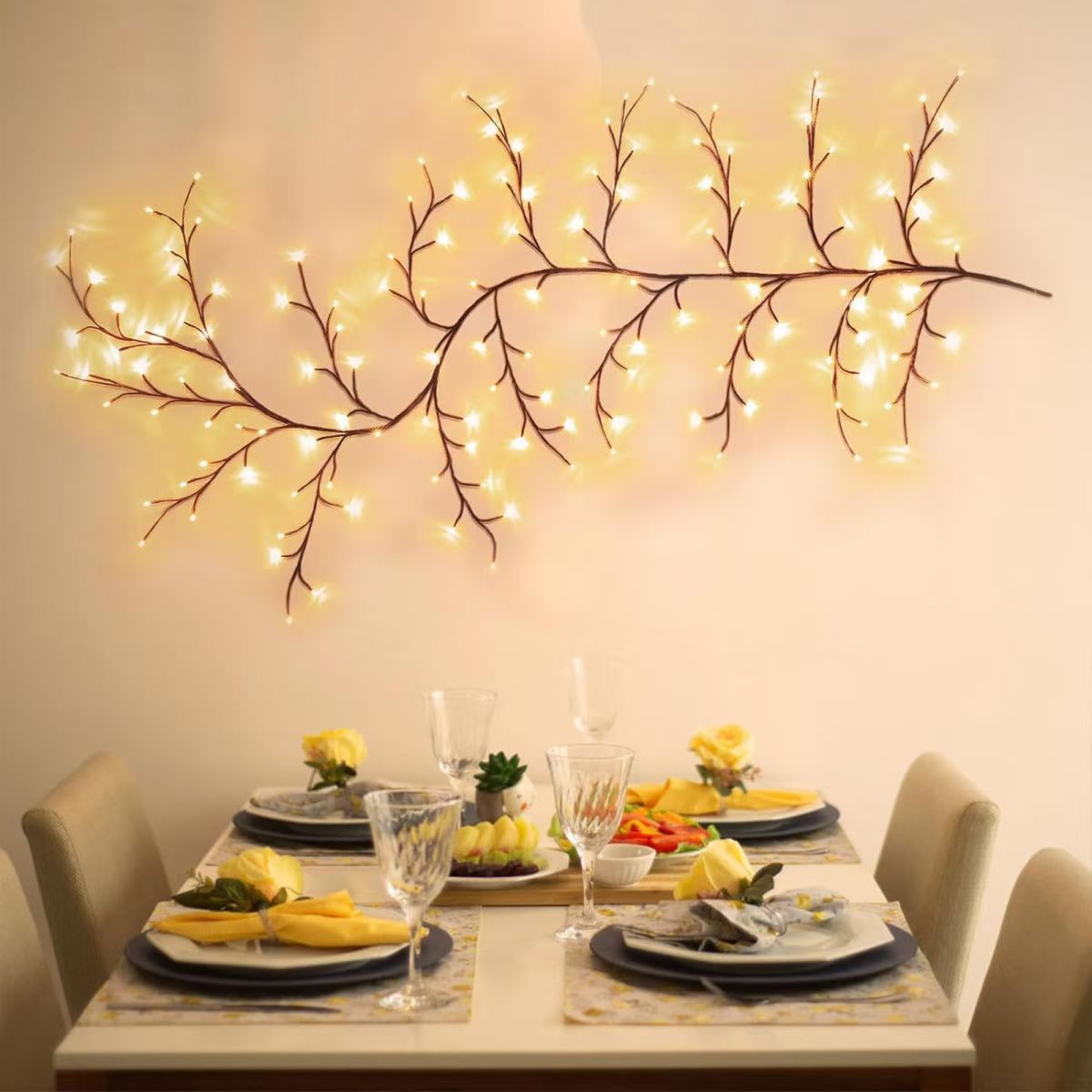 Simulation rattan lamp wall decoration