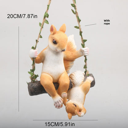 Simulation Squirrel Resin Garden Hanging Ornaments