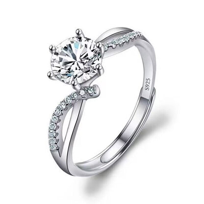 Simulation Zirconia Diamond Ring Plated 18K Gold
