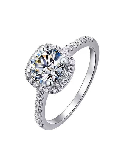 Simulation Zirconia Diamond Ring Plated 18K Gold