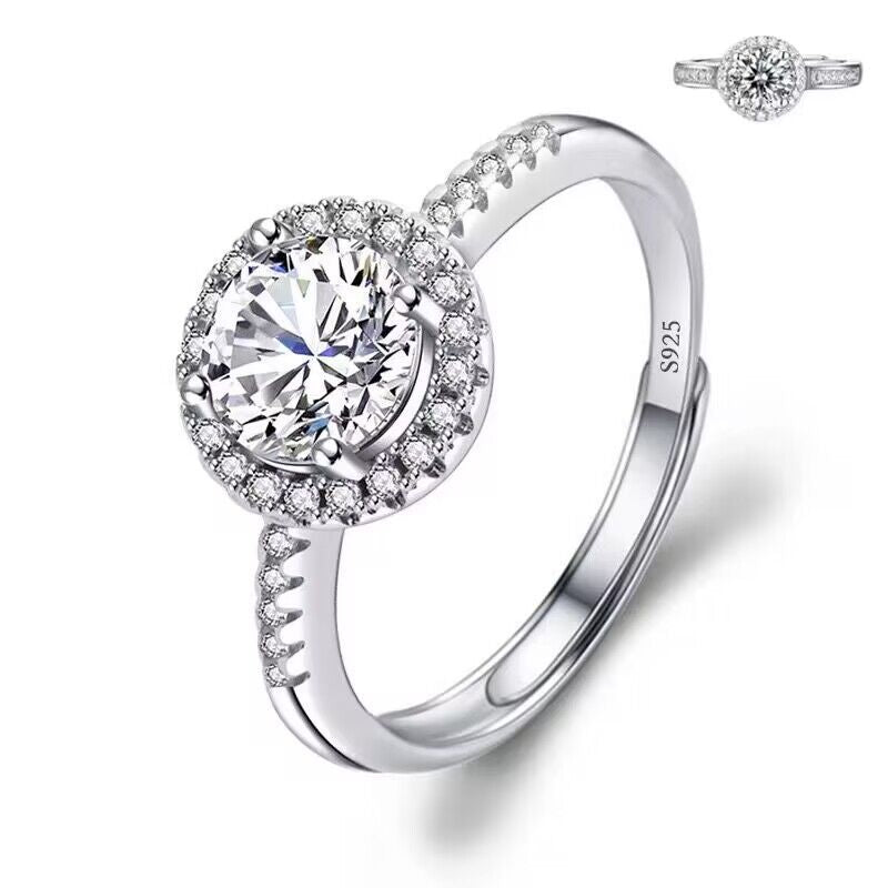 Simulation Zirconia Diamond Ring Plated 18K Gold