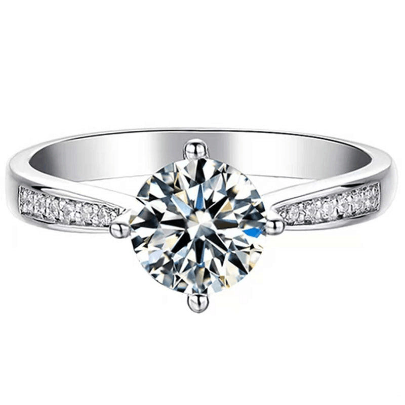 Simulation Zirconia Diamond Ring Plated 18K Gold