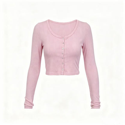 Single Button Crop Top