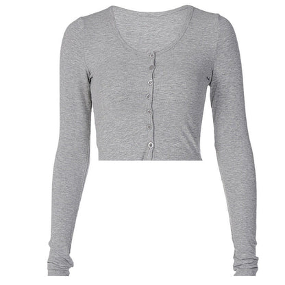 Single Button Crop Top