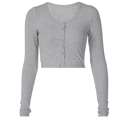 Single Button Crop Top