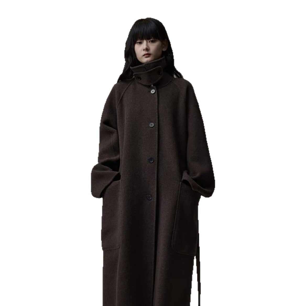 Single-button double-sided cashmere coat