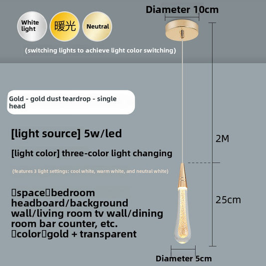 Single Head Crystal Drop Chandelier Light