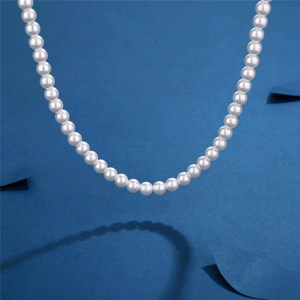 Single-layer men's pearl necklace