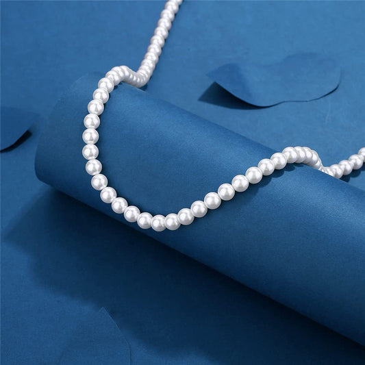 Single-layer men's pearl necklace