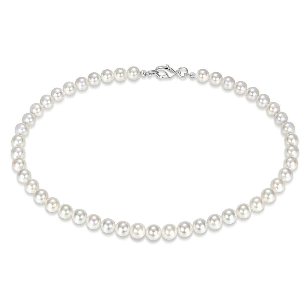Single-layer men's pearl necklace
