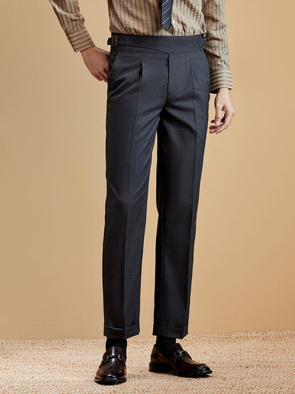 Single-Pleat Adjustable Suit Pants