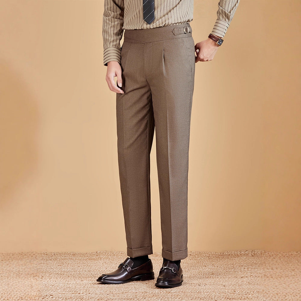 Single-Pleat Adjustable Suit Pants
