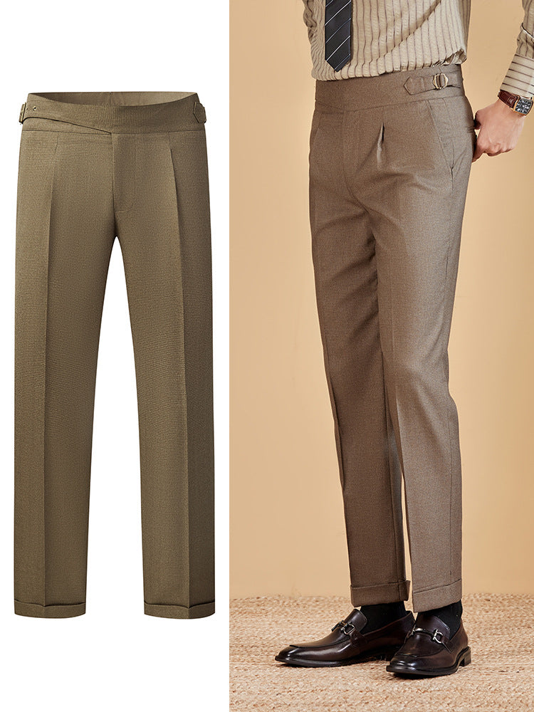 Single-Pleat Adjustable Suit Pants
