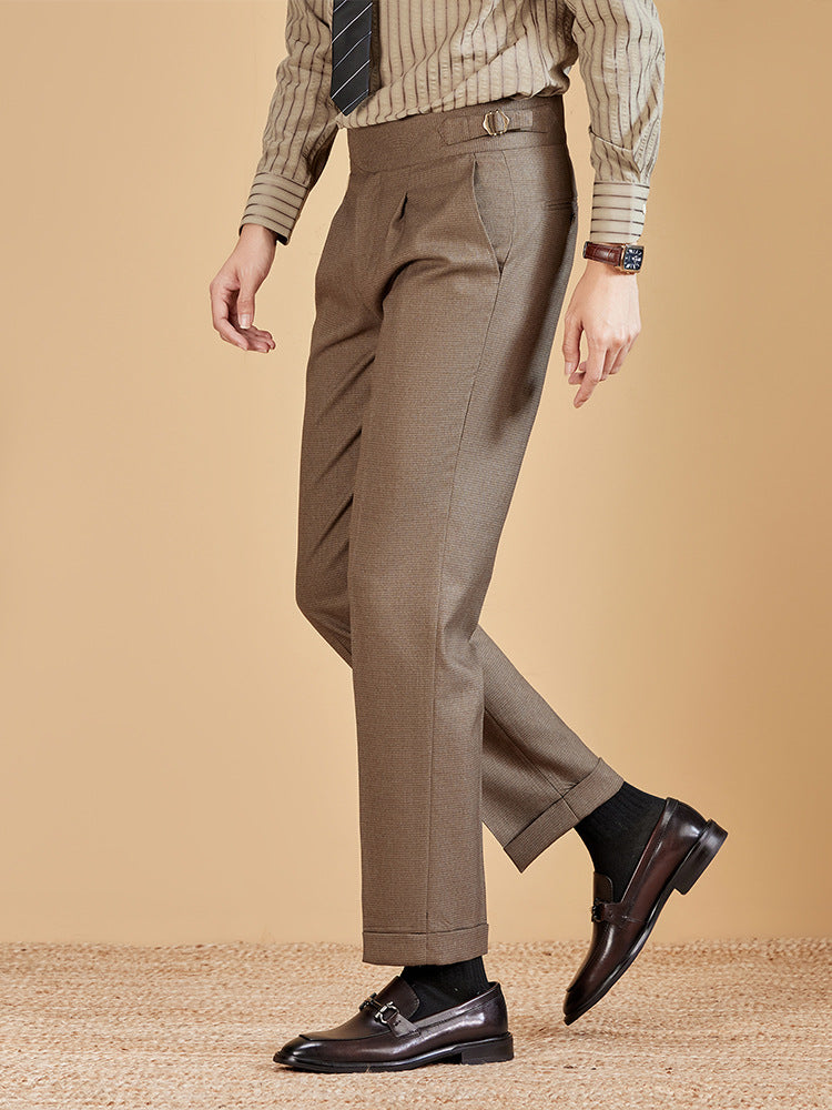 Single-Pleat Adjustable Suit Pants