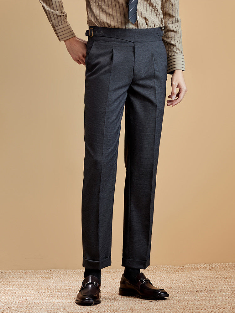 Single-Pleat Adjustable Suit Pants