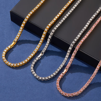Single-row Cuban chain necklace