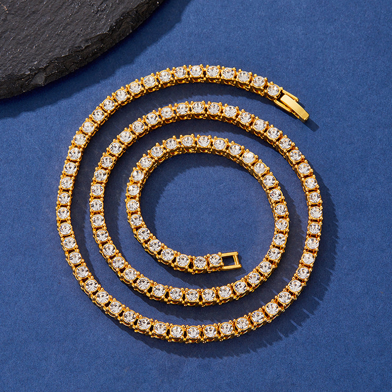 Single-row Cuban chain necklace