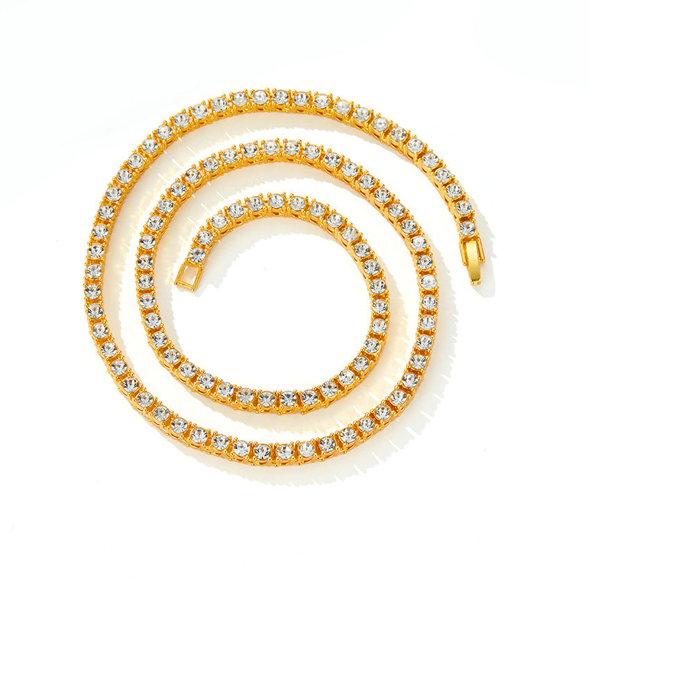 Single-row Cuban chain necklace