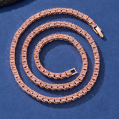 Single-row Cuban chain necklace