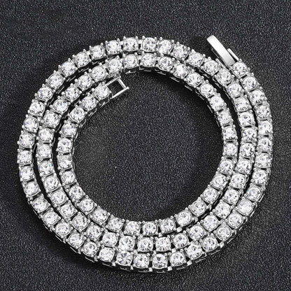 Single-row diamond necklace