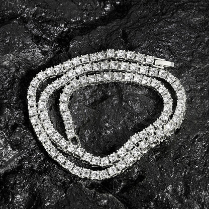 Single-row diamond necklace