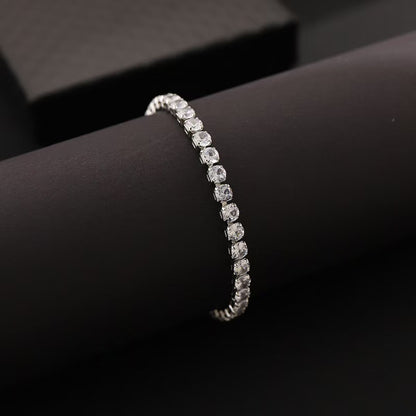 Single Row Round 4mm Hip-Hop Tennis Bracelet