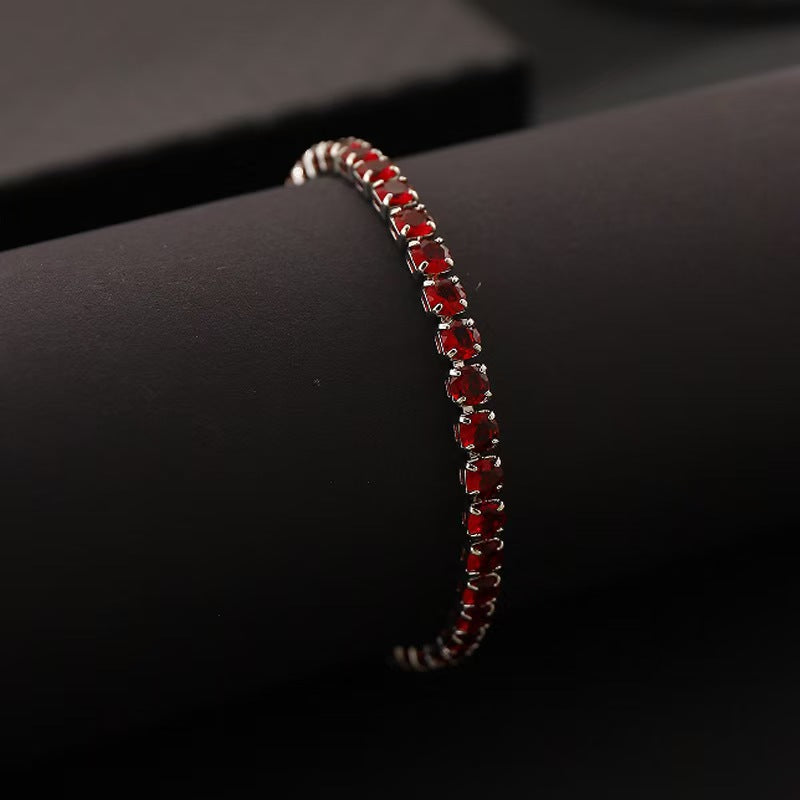Single Row Round 4mm Hip-Hop Tennis Bracelet