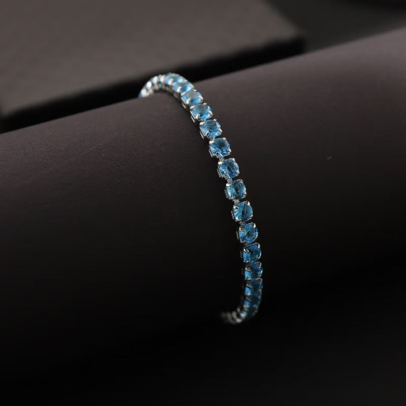 Single Row Round 4mm Hip-Hop Tennis Bracelet