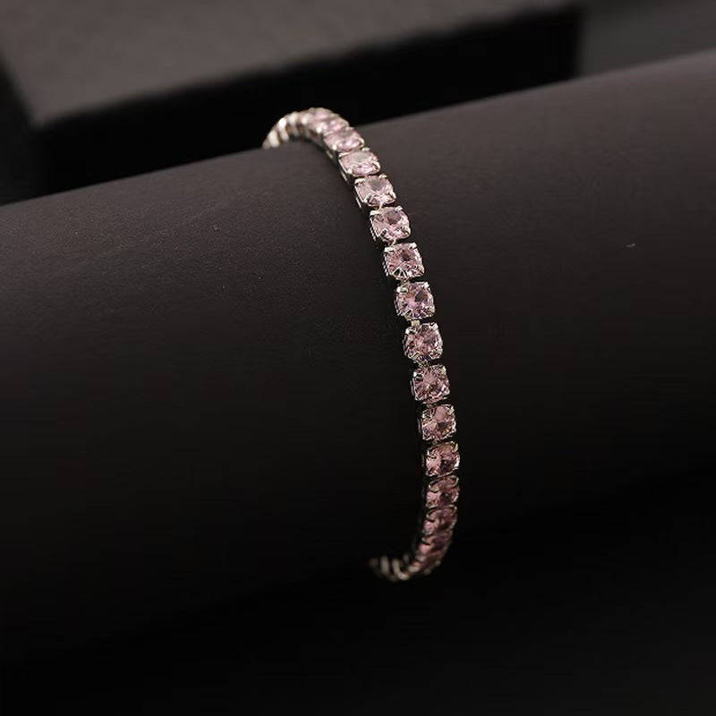 Single Row Round 4mm Hip-Hop Tennis Bracelet