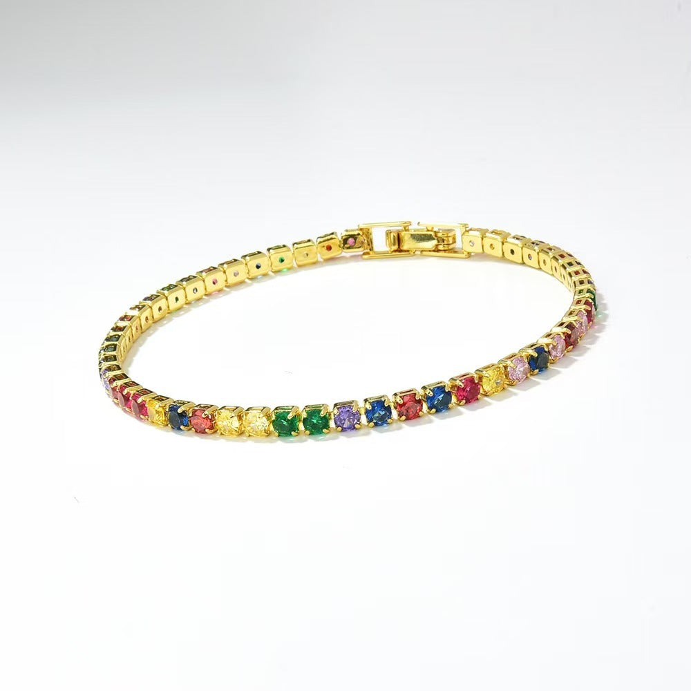 Single Row Round 4mm Hip-Hop Tennis Bracelet