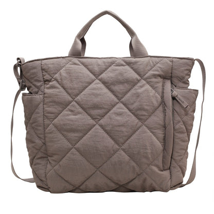 Single-shoulder bag, cotton-padded jacket, crossbody bag, soft and sticky hand-held cloth bag