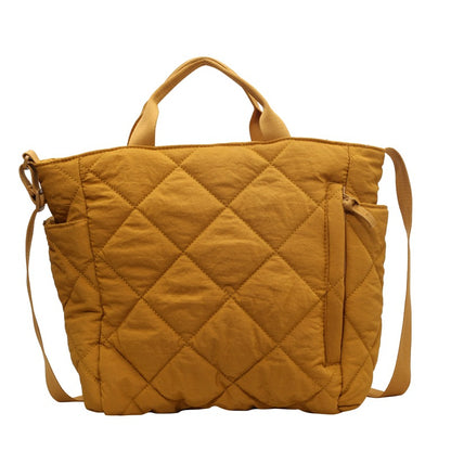 Single-shoulder bag, cotton-padded jacket, crossbody bag, soft and sticky hand-held cloth bag