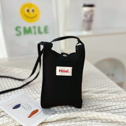 Single-shoulder bag, fashionable knitted bag