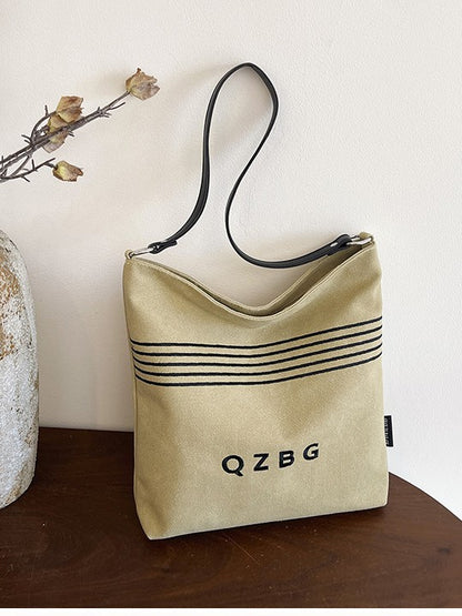 Single-Shoulder Bag with Stripes